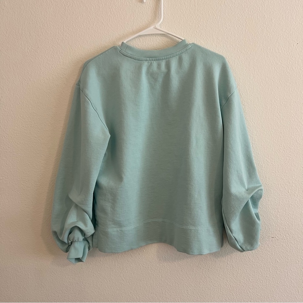 Alice + Olivia Gaia Embroidered Blouson Sleeve Sweatshirt - Blue - Picture 7 of 9